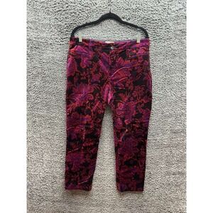Anthropologie The Essential Slim Cotto Blend Tapered Velvet Pants Womes Size 10